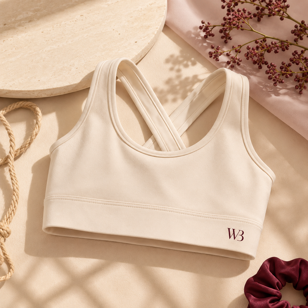 Cross-Back Bra Top in Ivory